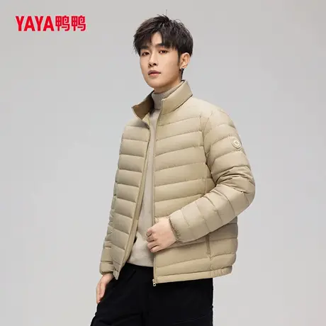 YAYA鸭鸭轻薄羽绒服男2025秋冬新品休闲直筒短款立领百搭舒适外套商品大图