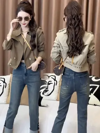 短款风衣女秋季爆款2023新款流行小个子减龄英伦风显瘦外套图片