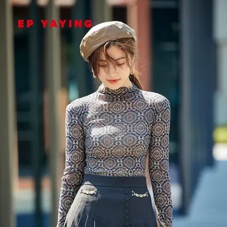 [雅莹国风 民族系列] 原创重工印花内搭打底衫春装 商场同款5599Z图片