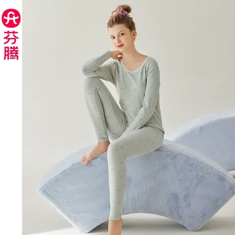 芬腾保暖内衣女秋冬棉质套装秋衣秋裤大码女款修身打底棉毛衫冬季图片