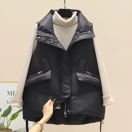 欧货羽绒棉马甲背心女潮流时尚2023冬爆款外穿设计感棉马夹外套潮商品大图