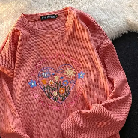 超火卫衣女2021新款宽松韩版ins设计感小众春秋薄款bf慵懒风外套商品大图