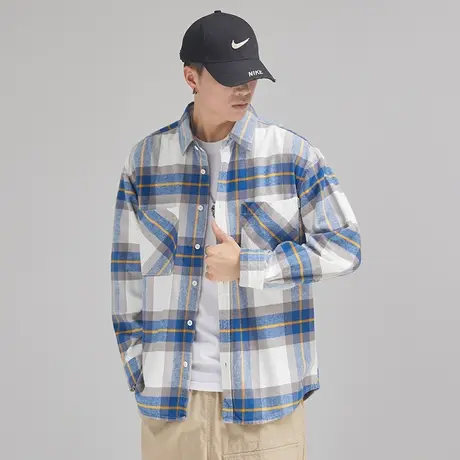 Modi Nick/摩帝尼克秋季男士衬衫日系复古宽松落肩款衬衣磨毛面料图片