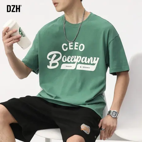 男士纯棉t恤男短袖潮牌潮流印花简约上衣半截袖夏季男生半袖体恤商品大图