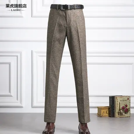 英伦复古休闲西裤男士韩版修身型西装裤子男时尚帅气潮流直筒裤子图片