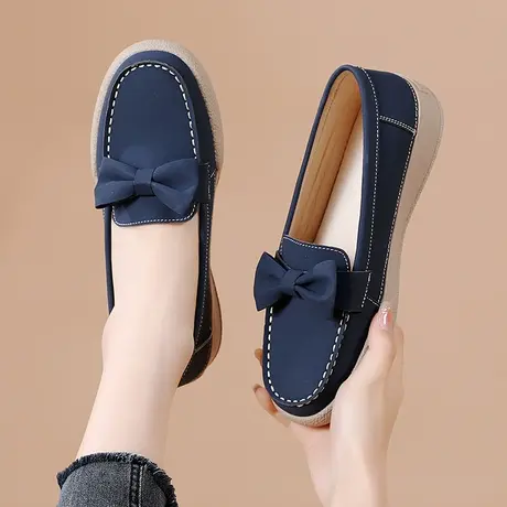 老北京布鞋女2023秋季新款妈妈鞋一脚蹬休闲单鞋软底豆豆鞋41码42商品大图