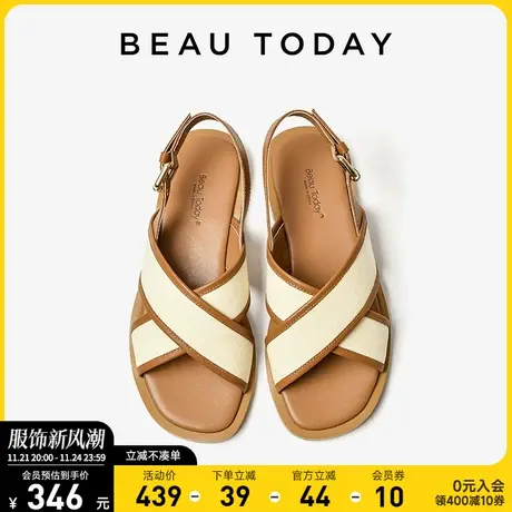 BeauToday凉鞋女夏季BT法式凉鞋女时装凉鞋泰国鞋配裙子时尚凉鞋商品大图