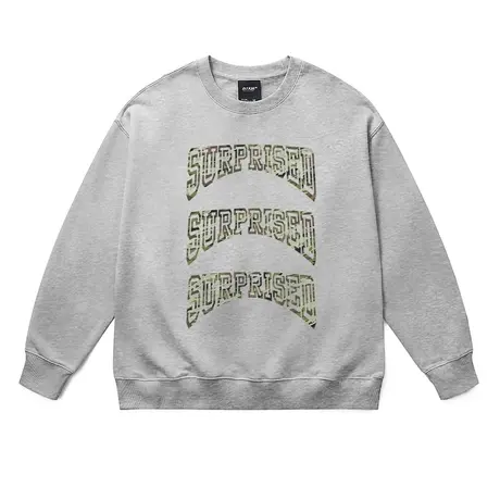 慵懒风港潮无帽圆领卫衣大地色系迷彩字母印花男士打底宽松上衣冬图片