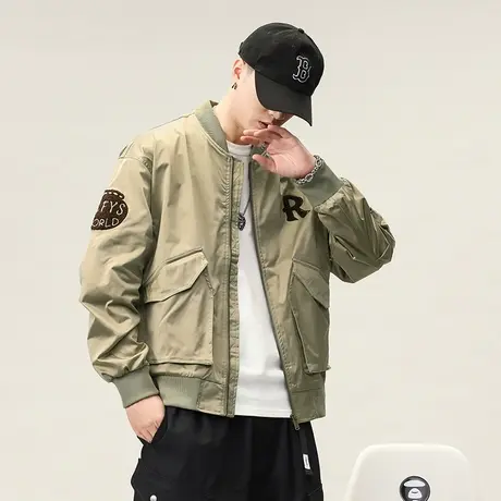 时尚大码男士外套宽松防风秋冬户外夹克百搭保暖工装男外套休闲男图片