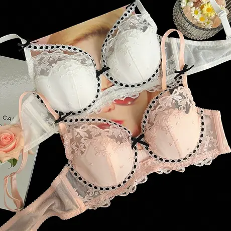 6RBI小恋心蕾丝正品内衣女显瘦软钢圈侧收副乳不外扩春夏文胸胸罩图片