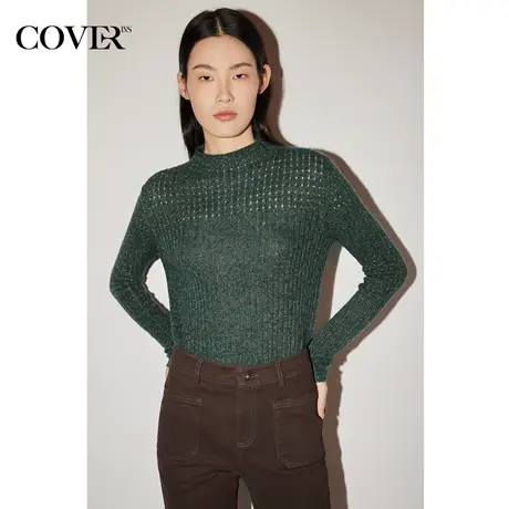 【昕怡粉丝专享】恩裳COVER冬季坑条显瘦百搭牦牛绒毛织衫商品大图