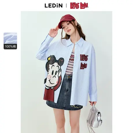 【Little Lulu联名】乐町2024夏季新款印花设计感衬衫C2CAE2145商品大图