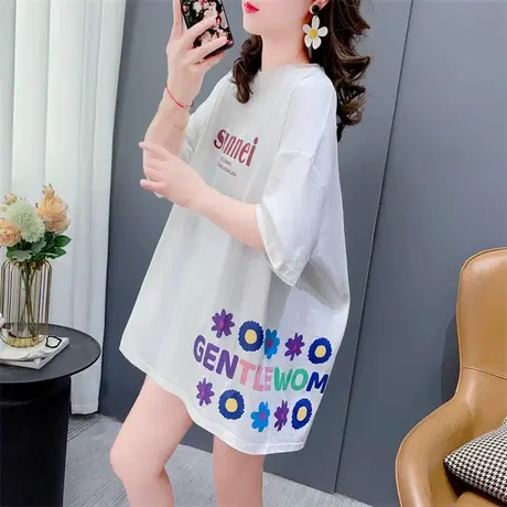 宽松慵懒风短袖T恤女夏季2023年新款洋气减龄chic港味设计感上衣商品大图