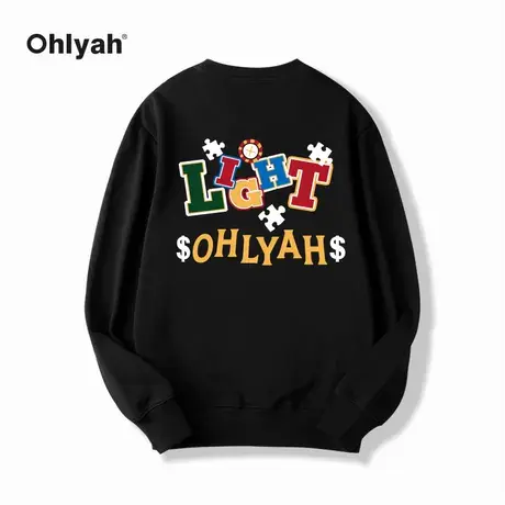 Ohlyah无帽卫衣女时尚洋气百搭外套春秋季字母印花ins潮牌上衣商品大图