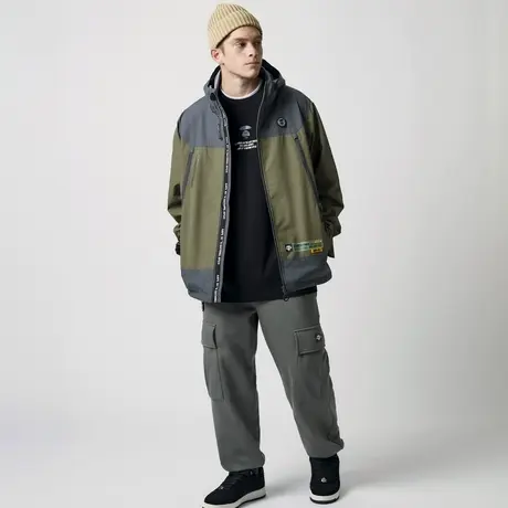 Aape旗舰店男装秋冬双侧口袋字母印花薄绒束脚卫裤6934XXJ商品大图