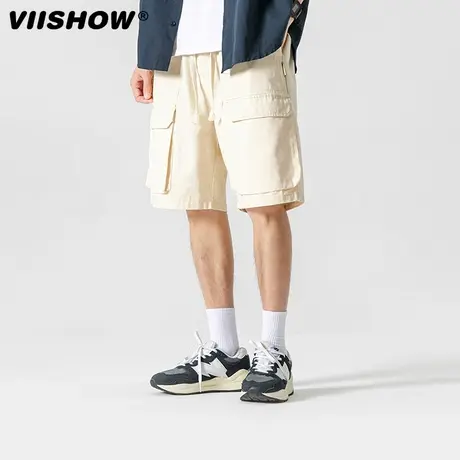VIISHOW多口袋短裤男夏季2023新款美式重磅休闲宽松工装五分裤子商品大图
