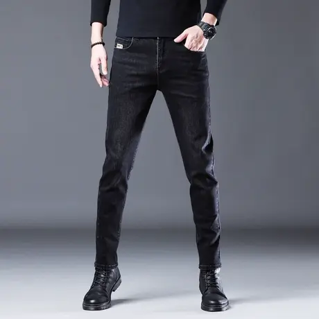 秋季新款小脚牛仔裤男修身时尚韩版潮流弹力休闲百搭青年男裤潮商品大图