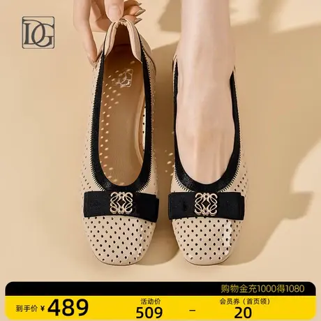 【商场同款】浅口方头单鞋女低跟夏季2023新款舒适通勤休闲妈妈鞋商品大图