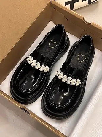 厚底女鞋2024新款法式复古英伦风乐福鞋女百搭单鞋玛丽珍鞋小皮鞋商品大图
