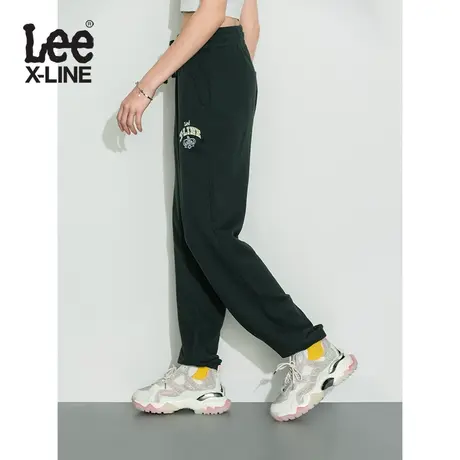 【直播间专享秒杀】LeeXLINE秋冬深绿色针织休闲裤女卫裤潮流商品大图