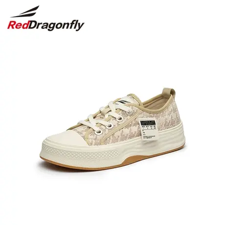 红蜻蜓女鞋春秋甜美复古帆布鞋厚底休闲板鞋商品大图