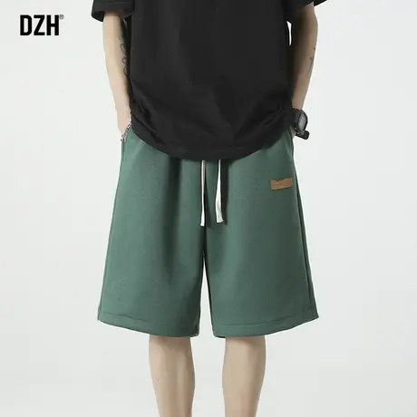 男士绿色短裤男夏季美式五分裤高街潮牌直筒宽松休闲篮球裤子中裤商品大图