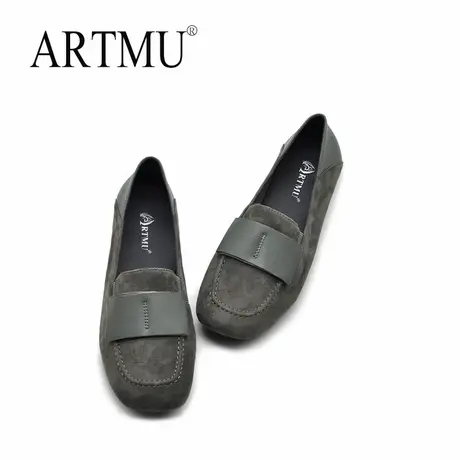 Artmu阿木原创乐福鞋女平底真皮两穿女鞋舒适百搭蝴蝶结单鞋新款图片
