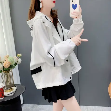 短款休闲时尚连帽工装外套女秋季2022新款宽松百搭洋气小个子上衣商品大图