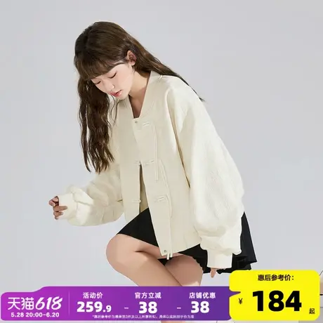【新中式】唐狮2024秋季新款外套女国风高级感气质上衣宽松盘扣商品大图