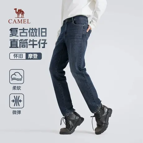 骆驼男装直筒牛仔裤男士2025新款春秋季复古水洗舒适弹力休闲长裤商品大图