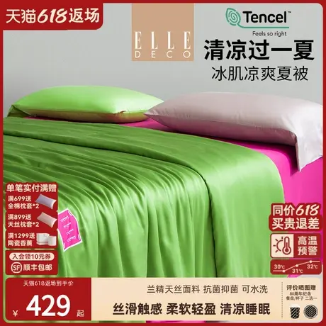 ELLE DECO莫奈花园新品兰精天丝夏凉被凉感空调被可水洗薄款被子商品大图