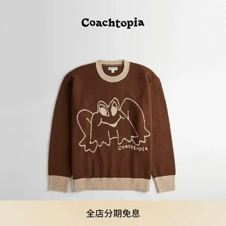 Coachtopia/蔻驰之城星星蛙图案嵌花圆领毛衣图片