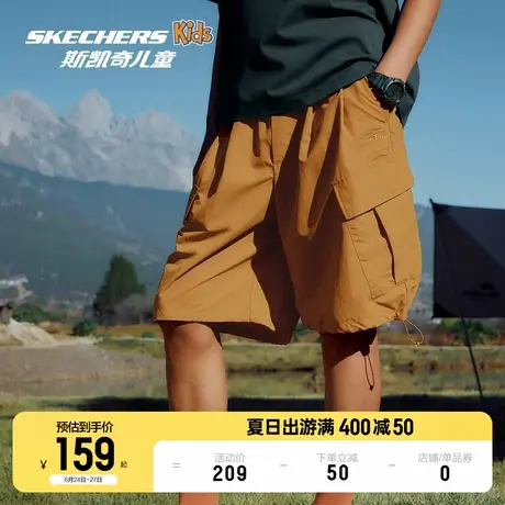 斯凯奇2025年夏季男款梭织短裤户外运动防泼水时尚宽松工装短裤商品大图