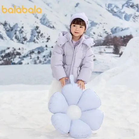 巴拉巴拉童装女童羽绒服连帽面包服外套2024新款冬装商品大图