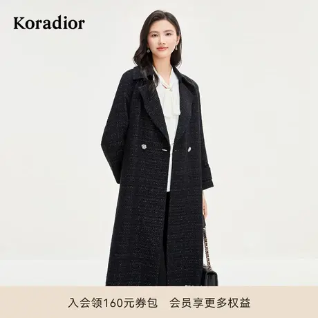 珂莱蒂尔2025年春季新款舒适羊毛中长款通勤百搭风衣外套女上衣图片