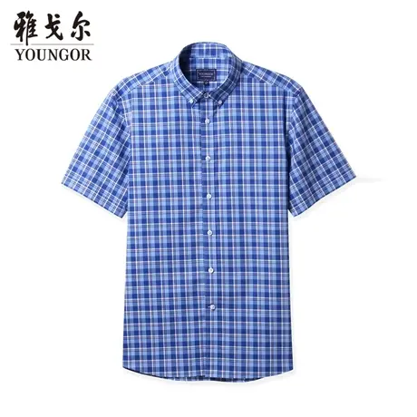 雅戈尔奥莱 商场同款男士短袖衬衫新款官方正品商务休闲短袖衬衫商品大图