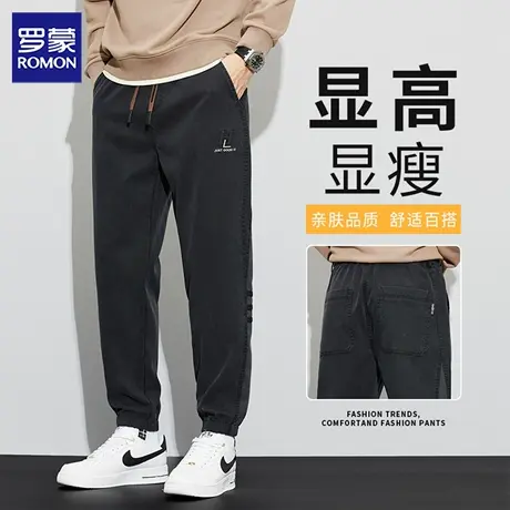 罗蒙休闲裤冬季加绒潮牌工装裤子男秋冬百搭宽松束脚运动长裤N1Z商品大图