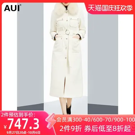 工装风可拆卸毛领加厚气质毛呢外套女冬2022新款收腰显瘦呢子大衣商品大图