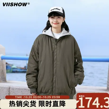 VIISHOW日系保暖连帽棉衣秋冬新款外套男生宽松休闲潮流男士棉服图片