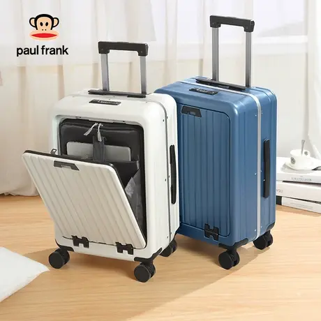 大嘴猴前置开口铝框行李箱商务18寸登机箱男旅行箱20寸侧开拉杆箱图片