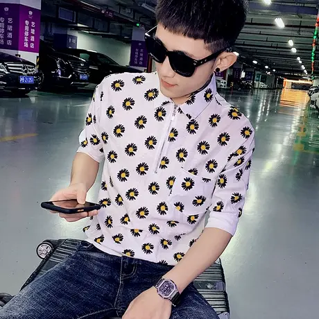 男士个性潮牌短袖t恤ins韩版精神小伙bf风夏季男半袖很仙chic体恤商品大图