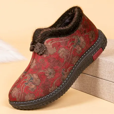 老北京布鞋冬季女棉鞋加绒保暖老人奶奶2025新款防滑中老年妈妈鞋商品大图