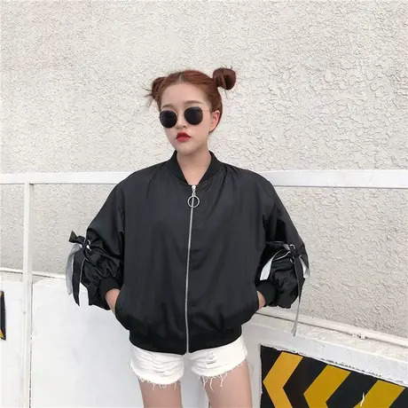 短外套女春秋2021短款韩版新款修身显瘦长袖夹克学生小清新棒图片