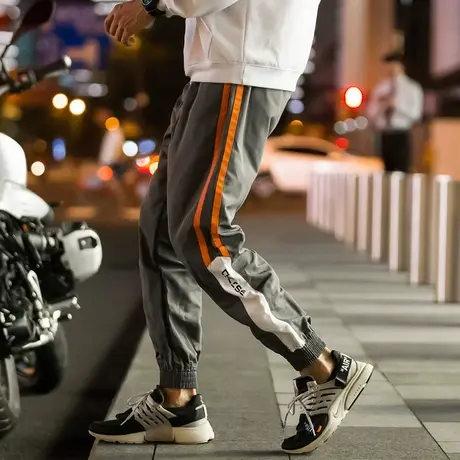 裤子男韩版潮流夏季男士束脚九分裤宽松休闲男生潮牌百搭运动裤商品大图