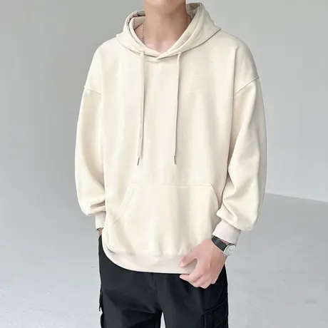 情侣装秋款卫衣男士春秋季2023新款大码重磅美式青少年连帽外套B商品大图