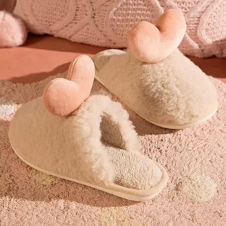 少女心棉拖鞋女冬季冬天ins风防滑可爱室内居家用毛绒保暖拖鞋秋商品大图