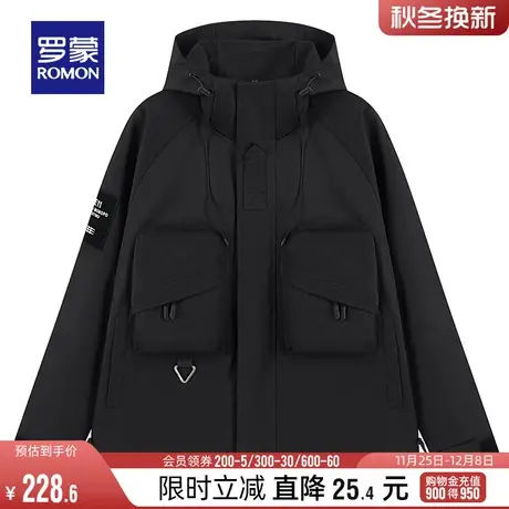 【男女同款】罗蒙短款连帽户外登山冲锋夹克2024春季新款外套衣服图片
