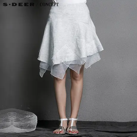 S·DEER＼CONCEPT【新品】圣迪奥女线条分割不规则摆短裙5281325图片
