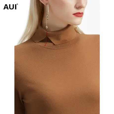 欧洲站简约时尚高领长袖套头毛衣女秋2021新款修身显瘦气质上衣潮图片