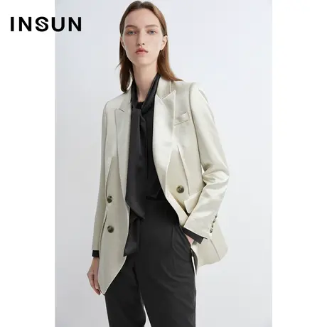 INSUN恩裳春季三醋酸直身H廓型西装图片